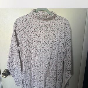 Bobbie Brooks Pink and Black Floral Turtleneck